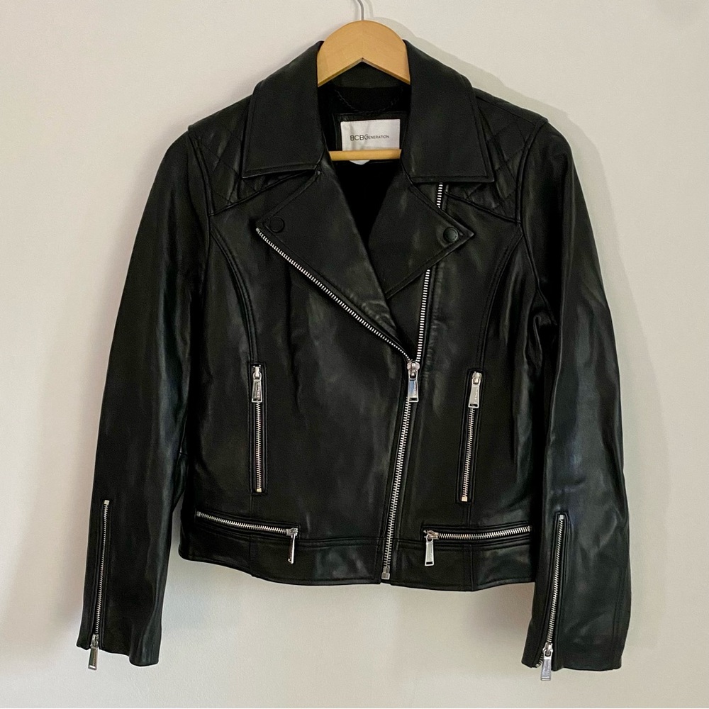 BCBGeneration Lamb Leather Moto Jacket NEW! size M